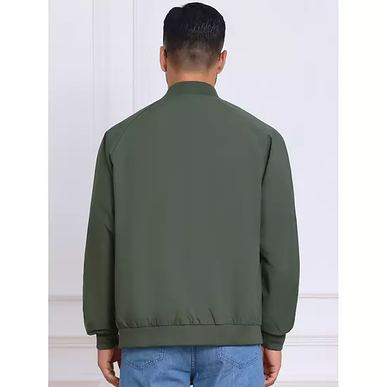 Men's Casual Stylish Lightweight Full Zip Up Bomber Jacket 2 Men's Casual Stylish Lightweight Full Zip Up Bomber Jacket - Image 2