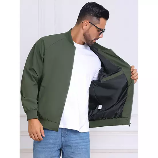 Men's Casual Stylish Lightweight Full Zip Up Bomber Jacket 4 Men's Casual Stylish Lightweight Full Zip Up Bomber Jacket - Image 4