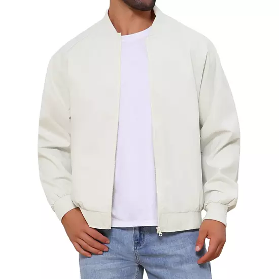 Men's Casual Stylish Lightweight Full Zip Up Bomber Jacket 7 Men's Casual Stylish Lightweight Full Zip Up Bomber Jacket - Image 7
