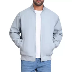 Men's Casual Stylish Lightweight Full Zip Up Bomber Jacket 13 Men's Casual Stylish Lightweight Full Zip Up Bomber Jacket -Fashion Clothing Store 7807696 Gray 1