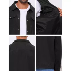 Men's Casual Solid Color Long Sleeve Button Pockets Corduroy Trucker Jacket -Fashion Clothing Store 7807699 ALT3