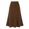 High Waisted Flared Skirts For Women's Solid Color Business Casual Midi Skirt