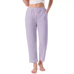 Women's Pajama Pants Cotton Knit Ribbed Elastic Waist Straight Leg With Pockets Loungewear Casual -Fashion Clothing Store 7809025 Purple 1
