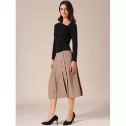 Women's Long Sleeve Tops Casual Fitted Asymmetric Neck Knot Ruched Top -Fashion Clothing Store 7811425 ALT2