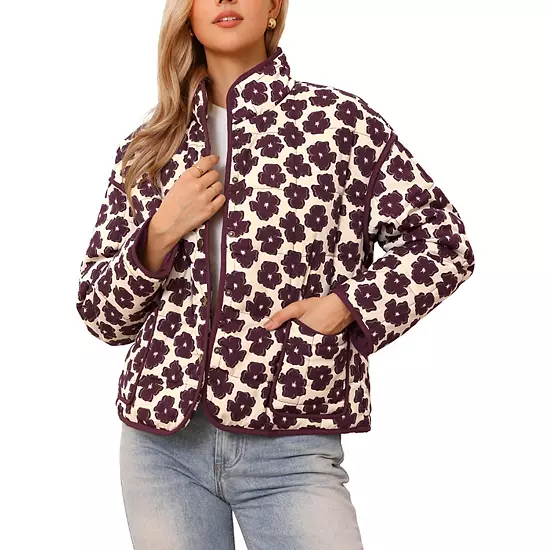 Casual Floral Jackets For Women's Button Long Sleeve Fall Trendy Coats 1 Casual Floral Jackets For Women's Button Long Sleeve Fall Trendy Coats