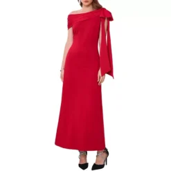 Women's Evening Dress One Shoulder Bow Wedding Guest Bridesmaid Cocktail Prom A-Line Maxi Dresses 11 Women's Evening Dress One Shoulder Bow Wedding Guest Bridesmaid Cocktail Prom A-Line Maxi Dresses -Fashion Clothing Store 7816603 Red