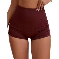 Women's High Waist Slimming Waist Hip Lifter Control Panties Workout Sport Running Short -Fashion Clothing Store 7819057 Brown