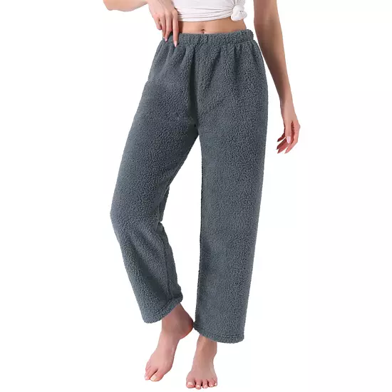 Women's Fleece Pajama Bottoms Fuzzy Elastic Waistband Lounge Plush Warm Winter Lounge Pants 6 Women's Fleece Pajama Bottoms Fuzzy Elastic Waistband Lounge Plush Warm Winter Lounge Pants - Image 6