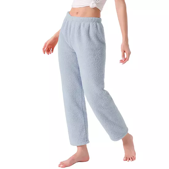Women's Fleece Pajama Bottoms Fuzzy Elastic Waistband Lounge Plush Warm Winter Lounge Pants 8 Women's Fleece Pajama Bottoms Fuzzy Elastic Waistband Lounge Plush Warm Winter Lounge Pants - Image 8