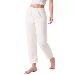 Women's Fleece Pajama Bottoms Fuzzy Elastic Waistband Lounge Plush Warm Winter Lounge Pants 16 Women's Fleece Pajama Bottoms Fuzzy Elastic Waistband Lounge Plush Warm Winter Lounge Pants -Fashion Clothing Store 7819107 White