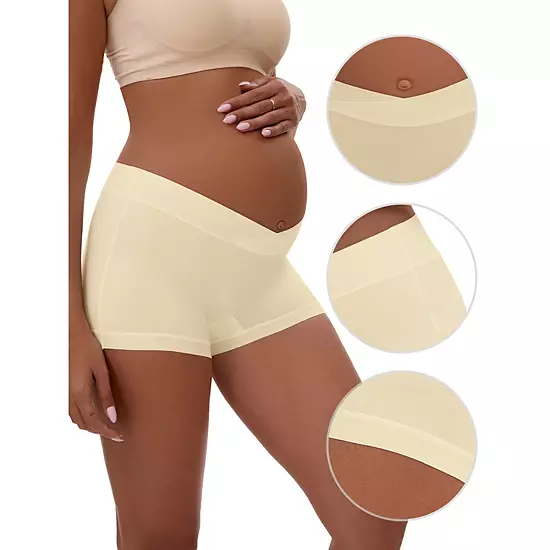 Women's Low Waist Under The Bump Maternity BoyShorts Pregnancy Seamless Ladies Panties 4 Women's Low Waist Under The Bump Maternity BoyShorts Pregnancy Seamless Ladies Panties - Image 4