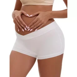 Women's Low Waist Under The Bump Maternity BoyShorts Pregnancy Seamless Ladies Panties 12 Women's Low Waist Under The Bump Maternity BoyShorts Pregnancy Seamless Ladies Panties -Fashion Clothing Store 7819596 White