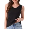 Women's Camisole Lacework Trim Modal Tank Tops Ruched Ribbed Knit V Neck Sleeveless Undershirt Cami