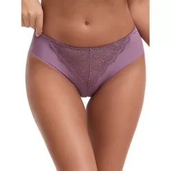 Women's Mid Waisted Briefs Smooth Silky Panties Soft Lace Underwear Breathable Underpants -Fashion Clothing Store 7819615 Purple
