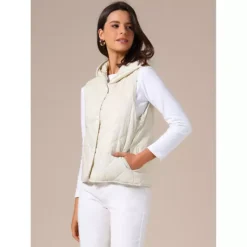 Women's Lightweight Vest Hooded Sleeveless Button Down Casual Puffer Vest 10 Women's Lightweight Vest Hooded Sleeveless Button Down Casual Puffer Vest -Fashion Clothing Store 7819632 ALT2