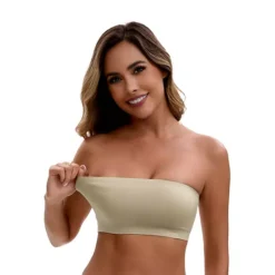 Women's Strapless Seamless Push Up Wirefree Padded Bandeau Non-Slip Silicone Tube Bras -Fashion Clothing Store 7819670 ALT2