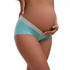 Women's Low Waist Ice Silk Seamless Maternity Briefs Pregnancy Under The Bump Underwear -Fashion Clothing Store 7819676 Blue