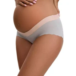 Women's Low Waist Ice Silk Seamless Maternity Briefs Pregnancy Under The Bump Underwear -Fashion Clothing Store 7819676 Gray
