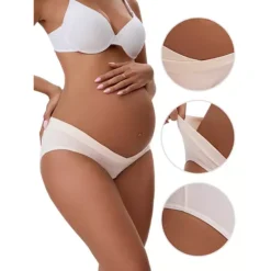 Women's Cotton Low Waist Under The Bump Maternity Briefs Pregnancy Classic Underwear -Fashion Clothing Store 7819692 ALT3