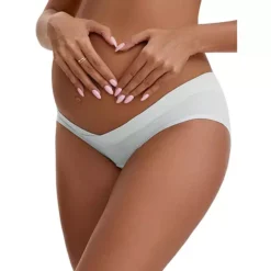 Women's Cotton Low Waist Under The Bump Maternity Briefs Pregnancy Classic Underwear -Fashion Clothing Store 7819692 Light Blue