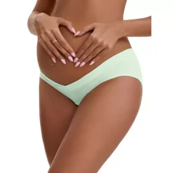 Women's Cotton Low Waist Under The Bump Maternity Briefs Pregnancy Classic Underwear -Fashion Clothing Store 7819692 Light Green