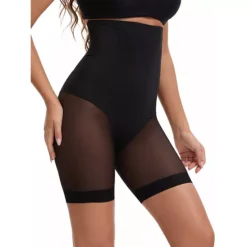 Women's Mesh High Waist Tummy Control Thigh Slimmers Slip Shorts For Under Dresses Shapewear -Fashion Clothing Store 7827128 Black