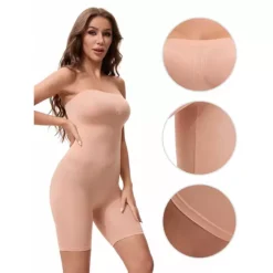 Women's Tube Top Shapewear Bodysuits Tummy Control Hip Lifter Body Shaper Strapless Mid Thigh -Fashion Clothing Store 7827134 ALT3