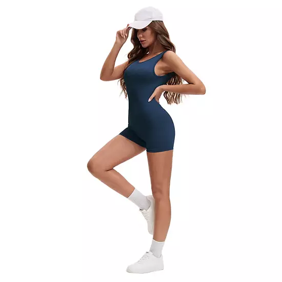 Women's Workout Jumpsuits Backless Tummy Control Jumpsuits V Back Yoga Romper 3 Women's Workout Jumpsuits Backless Tummy Control Jumpsuits V Back Yoga Romper - Image 3