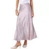 Women Satin Maxi Skirt High Waisted Elastic Waistband Casual Flowy Elegant Silk Skirts