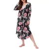 Women's Floral Nightgowns Long Sleeves House Dresses Sleepwear Nighshirts