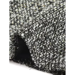 Women's Plaid Tweed High Waisted Wide Leg Button Decor Elegant Shorts -Fashion Clothing Store 7828398 ALT3