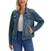 Women's Jean Jacket Casual Long Sleeve Washed Button Up Denim Jackets