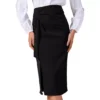 Women's Work Midi Skirt Straight Knot Split Hem High Waisted Skirts