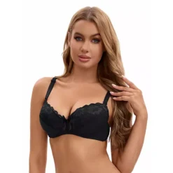 Women's 2 Pcs Lace Trim Full Coverage Adjustable Strap Push Up Convertible Bra 10 Women's 2 Pcs Lace Trim Full Coverage Adjustable Strap Push Up Convertible Bra -Fashion Clothing Store 7830433 ALT2