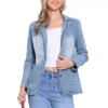 Women's Denim Jacket Notched Lapel Button Up Jackets Casual Jackets Soft Clothing Basic Outerwear