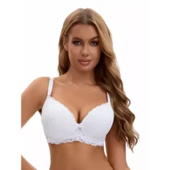 3 Pcs For Women's Lace Full Coverage Adjustable Strap Push Up Bras, Available In Plus Size -Fashion Clothing Store 7833820 ALT2
