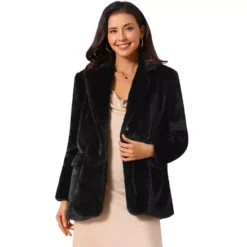 Women's Faux Fur Coat Fashion Winter Open Front Jacket Notch Lapel Long Sleeve Fluffy Fur Coat 15 Women's Faux Fur Coat Fashion Winter Open Front Jacket Notch Lapel Long Sleeve Fluffy Fur Coat -Fashion Clothing Store 7838634 Black