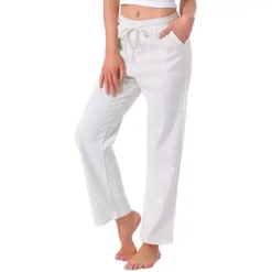 Women's Lounge Pants Long Straight Elastic Waist Drawstring With Pocket Sleep Sport Pajama Nightwear