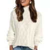 Women's Turtleneck Oversize Solid Color Knit Sweater