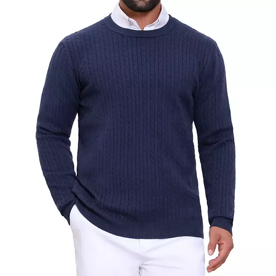 Men's Slim Fit Crew Neck Long Sleeve Soft Twist Textured Cable Knit Pullover Sweater 6 Men's Slim Fit Crew Neck Long Sleeve Soft Twist Textured Cable Knit Pullover Sweater - Image 6