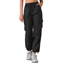 Women's Y2K Streetwear High Waisted Pockets Casual Long Cargo Pants Trousers -Fashion Clothing Store 7852600 Black 1