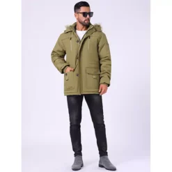 Men's Winter Warm Coat Fleece Lined Thicken Hooded Parka Jacket -Fashion Clothing Store 7860172 ALT2