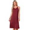Women's Sleepdress Sleeveless Double Spaghetti Strap Criss Cross Back V Neck Midi Lounge Nightgown