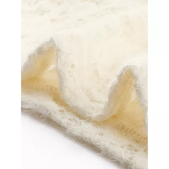 Women's Fall Winter Basic Lace Top Long Sleeve Ruffle Neck Floral Blouse 4 Women's Fall Winter Basic Lace Top Long Sleeve Ruffle Neck Floral Blouse - Image 4