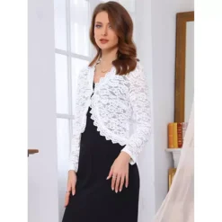 Women's Evening Shrug Long Sleeve Lace Cocktail Formal Bolero -Fashion Clothing Store 7869884 ALT2