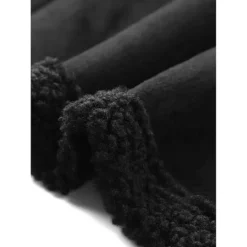 Women's Faux Shearling Coat Double Breast Lapel Fleece Jackets Long Faux Fur Outwear With Pockets -Fashion Clothing Store 7869936 ALT3