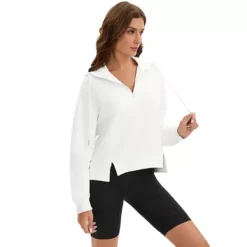 Womens Cropped Hoodie Long Sleeve Half Zip Pullover Oversized Sweatshirts Fall Winter Outfits 9 Womens Cropped Hoodie Long Sleeve Half Zip Pullover Oversized Sweatshirts Fall Winter Outfits -Fashion Clothing Store 7888429 ALT2