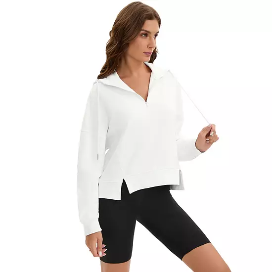 Womens Cropped Hoodie Long Sleeve Half Zip Pullover Oversized Sweatshirts Fall Winter Outfits 3 Womens Cropped Hoodie Long Sleeve Half Zip Pullover Oversized Sweatshirts Fall Winter Outfits - Image 3