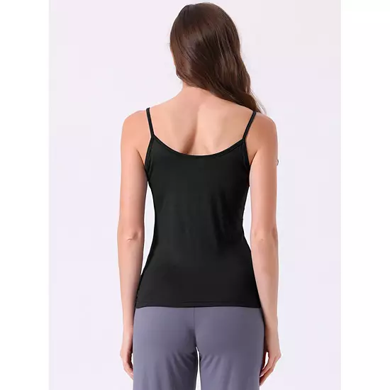 2 Packs Women's Camisole V Neck Sleeveless Cami Undershirt Spaghetti Strap Tank Pajama Tops 2 2 Packs Women's Camisole V Neck Sleeveless Cami Undershirt Spaghetti Strap Tank Pajama Tops - Image 2