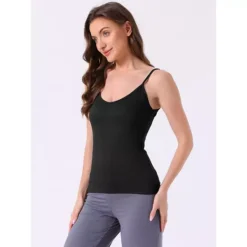 2 Packs Women's Camisole V Neck Sleeveless Cami Undershirt Spaghetti Strap Tank Pajama Tops 16 2 Packs Women's Camisole V Neck Sleeveless Cami Undershirt Spaghetti Strap Tank Pajama Tops -Fashion Clothing Store 7890395 ALT2